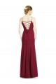 Long Sleeveless Soft Chiffon Burgundy Mermaid Bridal Party Dress Colchester