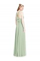 Long Sleeveless Chiffon Sage A-Line Bridesmaid Dress / Evening Dress Colchester