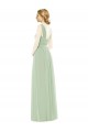 Long Sleeveless Soft Chiffon Sage A-Line Bridal Party Dress Colchester
