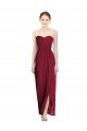Long Sleeveless Soft Chiffon Burgundy Sweetheart Sheath Bridesmaid Dress Colchester
