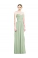 Long Sleeveless Soft Chiffon Sage Sweetheart A-Line Bridesmaid Dress Colchester
