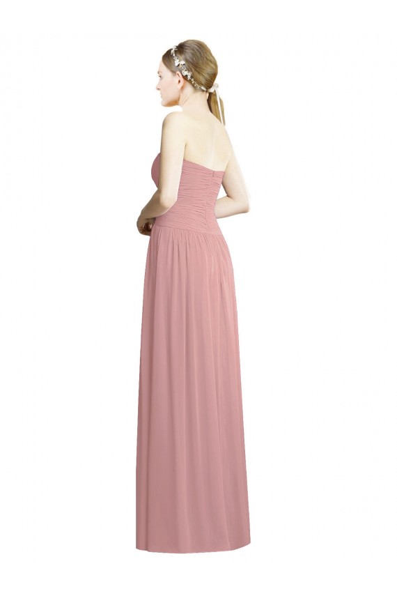 Long Sleeveless Chiffon Dusty Pink A-Line Bridesmaid Dress / Evening Dress Colchester