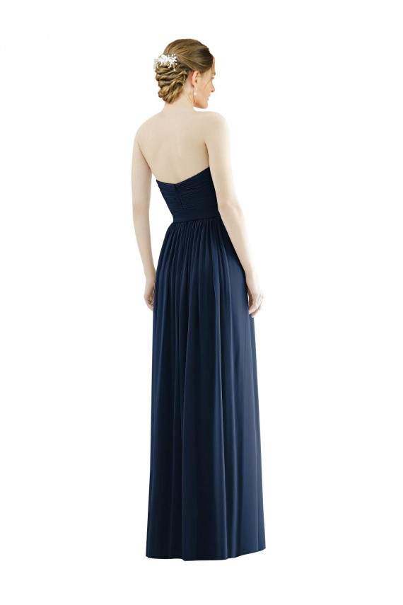 Long Sleeveless Soft Chiffon Dark Navy A-Line Formal Evening Gown / Bridesmaid Dress Colchester