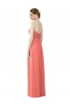 Long Sleeveless Soft Chiffon Coral Sweetheart A-Line Bridesmaid Dress Colchester
