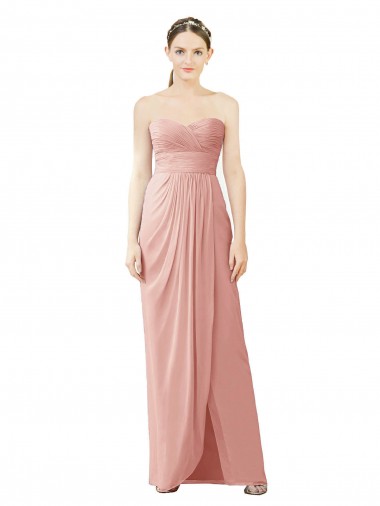 Long Sleeveless Soft Chiffon Bliss Pink A-Line High Low Bridesmaid Dress Colchester