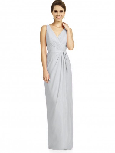 Long Sleeveless Soft Chiffon Frost Sheath Bridesmaid Dress Colchester