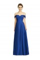 Long Cap Sleeves Soft Chiffon Royal Blue A-Line Semi Formal Evening Dress / Bridesmaid Dress Colchester