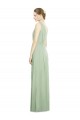 Long Sleeveless Soft Chiffon Sage V-Neck A-Line Bridesmaid Dress Colchester