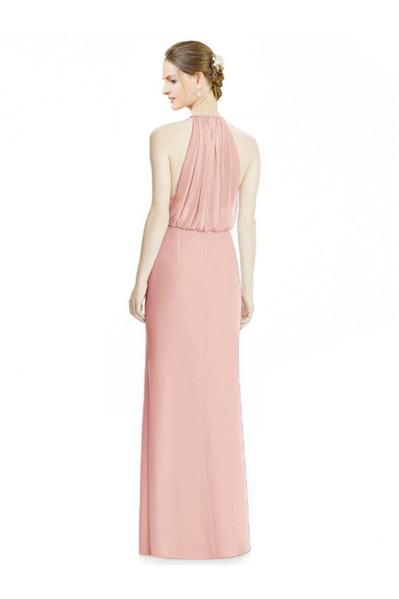 Long Sleeveless Soft Chiffon Bliss Pink Mermaid Bridesmaid Dress Colchester