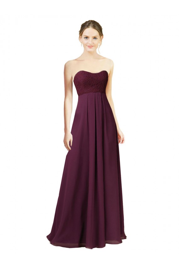 Long Sleeveless Chiffon Grape A-Line Bridesmaid Dress Colchester