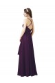 Long Sleeveless Soft Chiffon Grape Sheath Bridesmaid Dress Colchester
