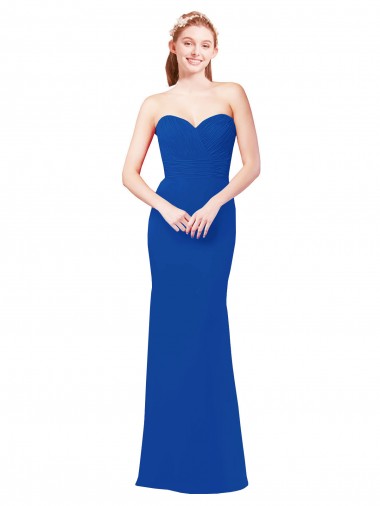Long Sleeveless Chiffon Royal Blue A-Line Bridesmaid Dress / Evening Gowns Colchester