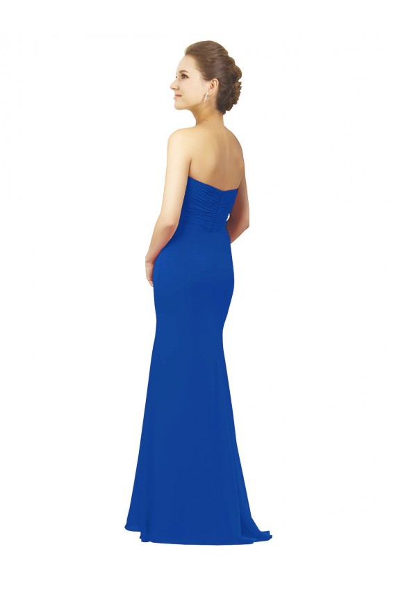 Long Sleeveless Chiffon Royal Blue A-Line Bridesmaid Dress / Evening Gowns Colchester