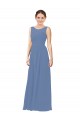 Long Sleeveless Soft Chiffon Windsor Blue Sheath Bridesmaid Dress Colchester