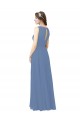 Long Sleeveless Soft Chiffon Windsor Blue Sheath Bridesmaid Dress Colchester