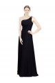 Long Sleeveless Chiffon Black A-Line Bridesmaid Dresses Colchester