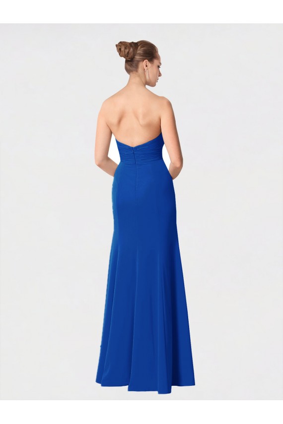 Long Sleeveless Soft Chiffon Burgundy Sweetheart Mermaid Bridesmaid Dress Colchester
