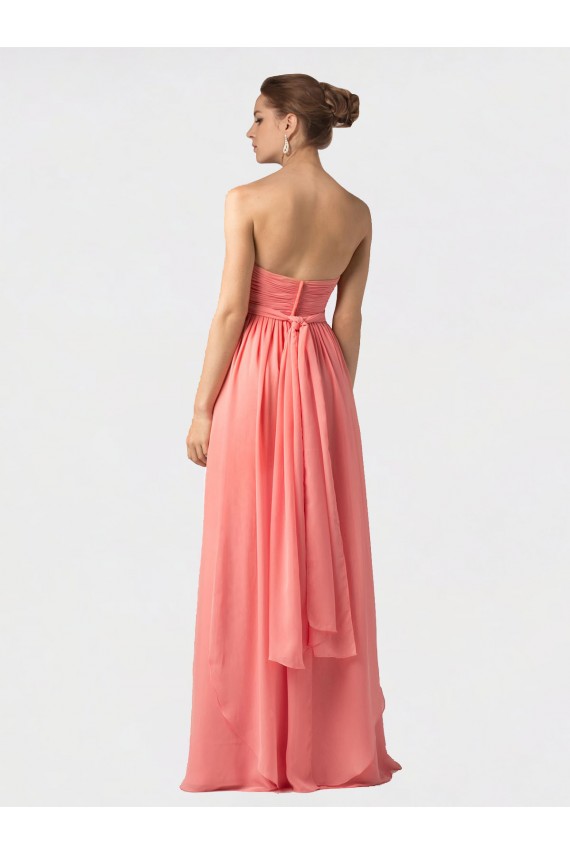 Long Sleeveless Soft Chiffon Watermelon Halter Neck A-Line Bridesmaid Dress Colchester