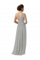 Long Sleeveless Soft Chiffon Silver A-Line Bridesmaid Dress Colchester