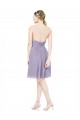Knee Length Sleeveless Soft Chiffon Burgundy A-Line Bridesmaid Dress Colchester