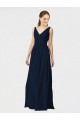 Long Sleeveless Chiffon Dark Navy A-Line Bridesmaid Dresses / Formal Dresses Colchester