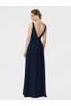 Long Sleeveless Chiffon Dark Navy A-Line Bridesmaid Dresses / Formal Dresses Colchester