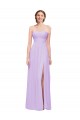 Long Sleeveless Soft Chiffon Lilac A-Line Evening Dress / Bridesmaid Dress Colchester