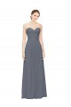 Long Sleeveless Soft Chiffon Slate Grey Sweetheart A-Line Bridesmaid Dress Colchester