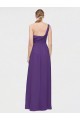 Long Sleeveless Soft Chiffon Plum Purple A-Line High Low Bridesmaid Dress Colchester