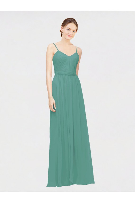 Long Sleeveless Chiffon Icelandic Silver A-Line Bridesmaid Dress / Evening Dress Colchester