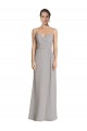 Long Sleeveless Soft Chiffon Silver Sheath Bridesmaid Dress Colchester