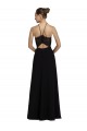 Long Sleeveless Soft Chiffon & Lace Black A-Line Bridesmaid Gown Colchester