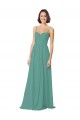 Long Sleeveless Soft Chiffon Icelandic Silver Spaghetti Straps A-Line Bridesmaid Dress Colchester