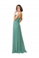 Long Sleeveless Soft Chiffon Icelandic Silver Spaghetti Straps A-Line Bridesmaid Dress Colchester