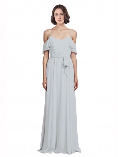 Long Sleeveless Soft Chiffon Frost A-Line Formal Dress / Bridesmaid Dress Colchester