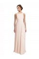 Long Sleeveless Chiffon Cream Pink A-Line Bridesmaid Dress / Evening Dress Colchester