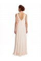 Long Sleeveless Chiffon Cream Pink A-Line Bridesmaid Dress / Evening Dress Colchester