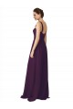 Sweep Train Sleeveless Soft Chiffon Grape A-Line Bridesmaid Dress Colchester