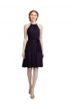 Knee Length Sleeveless Soft Chiffon Grape A-Line Bridesmaid Dress Colchester