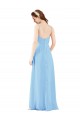 Long Sleeveless Soft Chiffon Periwinkle Sheath Bridesmaid Dress Colchester