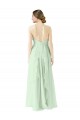 Long Sleeveless Soft Chiffon Sage Halter Neck A-Line Bridesmaid Dress Colchester