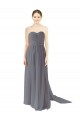 Long Sleeveless Chiffon Slate Grey A-Line Bridesmaid Dress / Evening Dress Colchester
