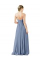 Long Sleeveless Soft Chiffon Dusty Blue A-Line Evening Gowns / Bridesmaid Dress Colchester