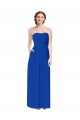 Long Sleeveless Soft Chiffon Royal Blue Sheath Bridesmaid Dress Colchester