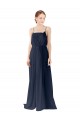 Long Sleeveless Chiffon Dark Navy A-Line Bridesmaid Dress / Evening Gowns Colchester