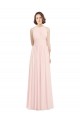 Long Sleeveless Pink Chiffon A-Line Bridesmaid Dress Colchester