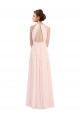 Long Sleeveless Pink Chiffon A-Line Bridesmaid Dress Colchester