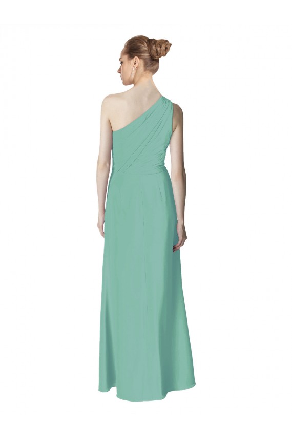 Long Sleeveless Soft Chiffon Jade A-Line Bridesmaid Dress Colchester