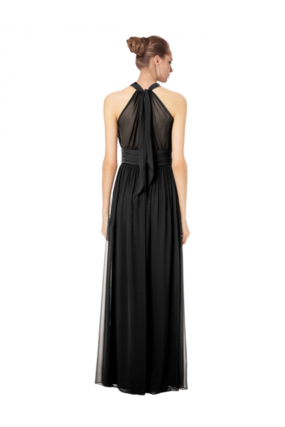 Long Sleeveless Soft Chiffon Hunter Halter Neck A-Line Bridesmaid Dress Colchester
