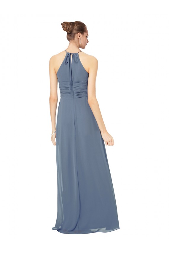 Long Sleeveless Soft Chiffon Midnight Green Spaghetti Straps A-Line Bridesmaid Dress Colchester
